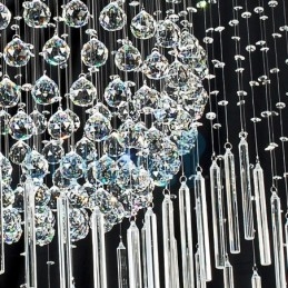 Modern Och Modern Ljuskrona Infälld Hängande Armatur Crystal Regndroppsljus