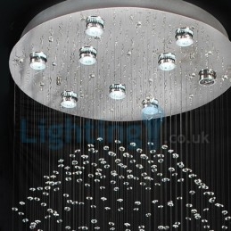 Modern Och Modern Ljuskrona Infälld Hängande Armatur Crystal Regndroppsljus