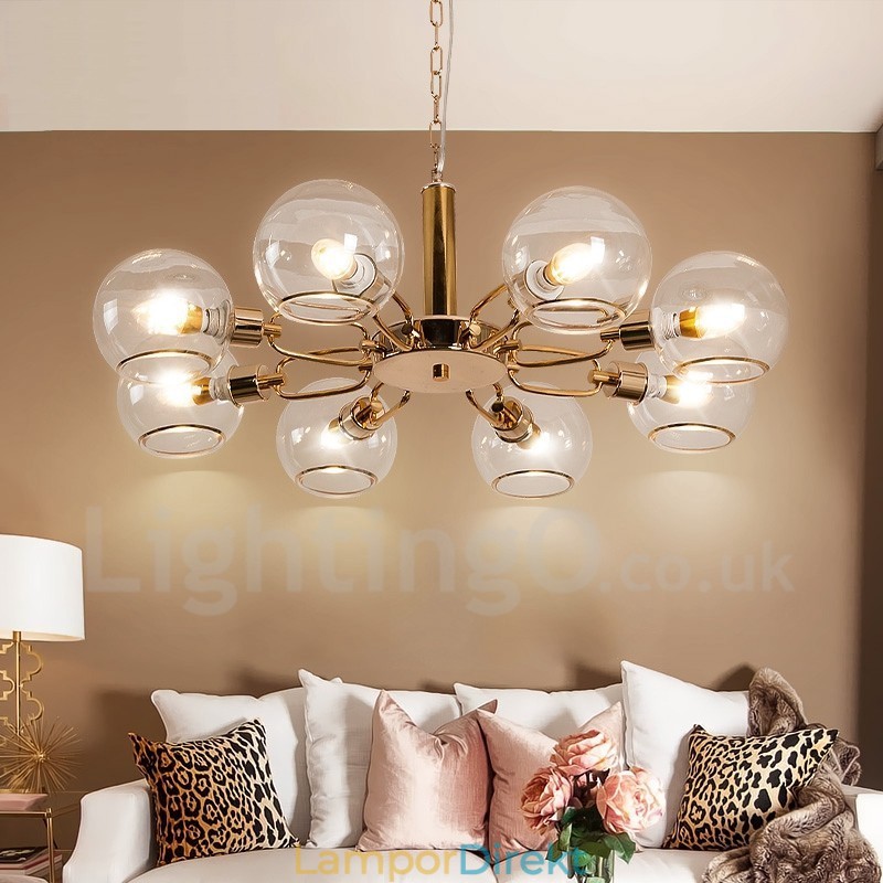 8 Lights Nordic Postmodern Creative Glass Magic Bean Ljuskrona