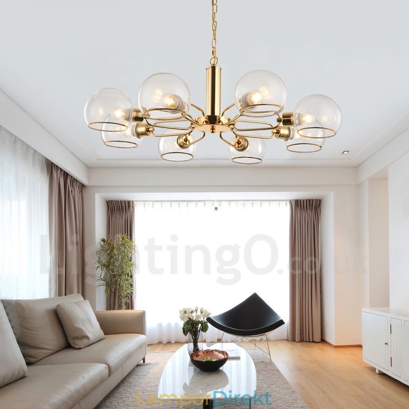 8 Lights Nordic Postmodern Creative Glass Magic Bean Ljuskrona
