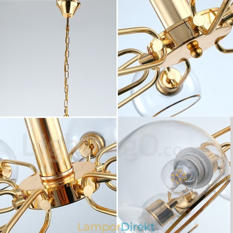 8 Lights Nordic Postmodern Creative Glass Magic Bean Ljuskrona