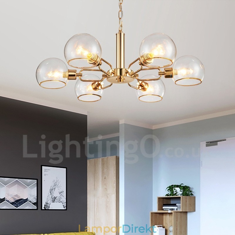 6 Lights Nordic Postmodern Creative Glass Magic Bean Ljuskrona