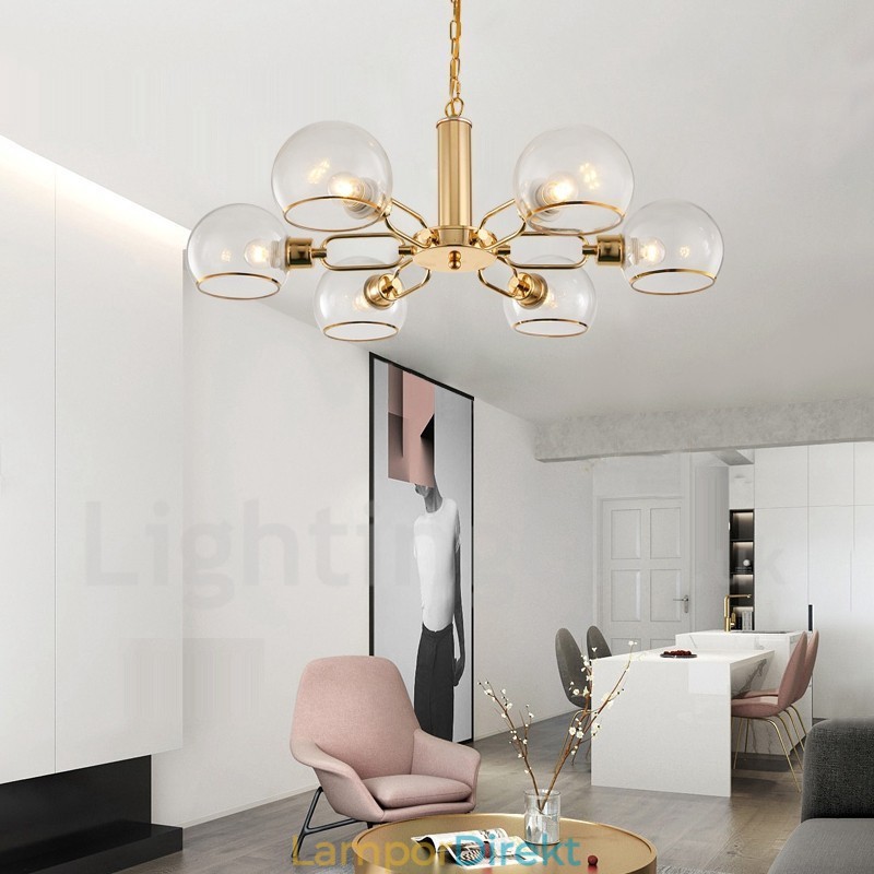 6 Lights Nordic Postmodern Creative Glass Magic Bean Ljuskrona