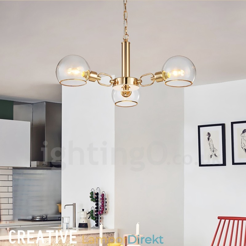 3 Lights Nordic Postmodern Creative Glass Magic Bean Ljuskrona