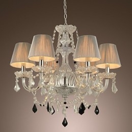 Ljuskrona Crystal Luxury Modern 1 Tiers Living 6 Lights