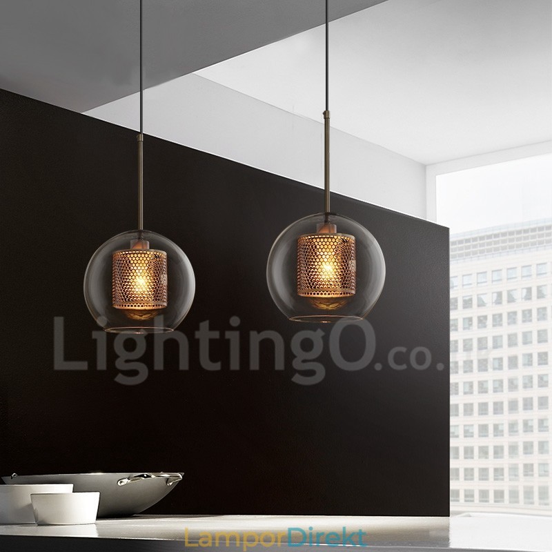 Modern Minimalistisk Nordisk Stil Dekoration Cafe Glas Ball Single Head Pendellampa