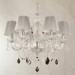 Ljuskrona Crystal Luxury Modern 1 Tiers Living 6 Lights
