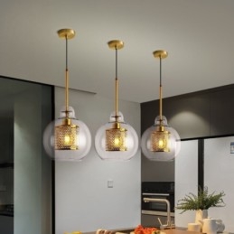 Modern Minimalistisk Nordisk Stil Dekoration Cafe Glas Ball Single Head Pendellampa