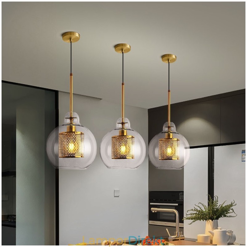 Modern Minimalistisk Nordisk Stil Dekoration Cafe Glas Ball Single Head Pendellampa