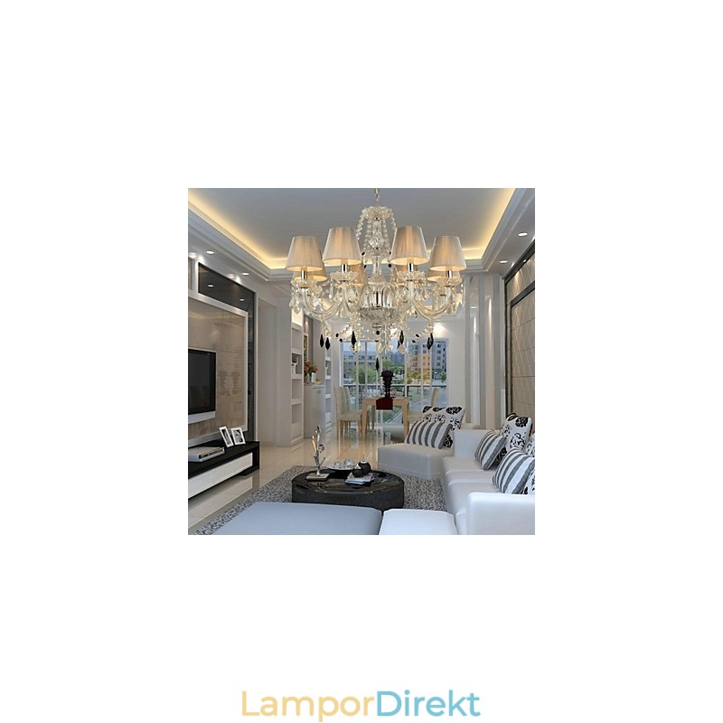 Ljuskrona Crystal Luxury Modern 1 Tiers Living 6 Lights