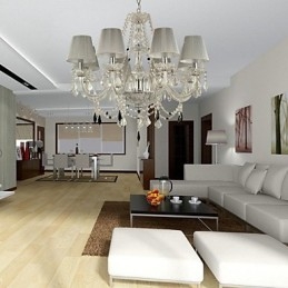 Ljuskrona Crystal Luxury Modern 1 Tiers Living 6 Lights