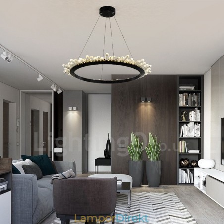 Modern Ringformad Kristallhängande Ljus Modern Ringformad Kristallhängande Ljus