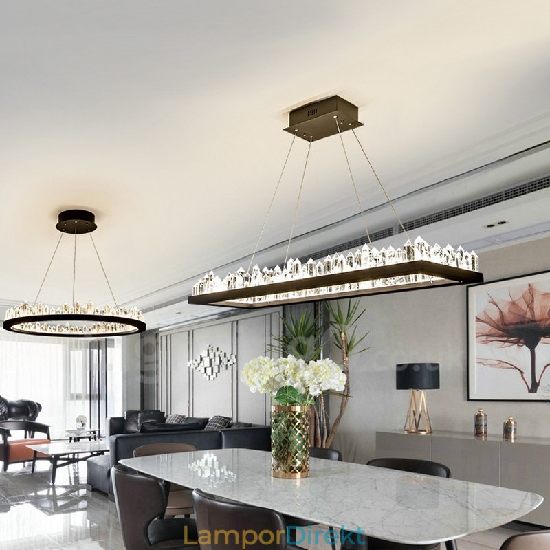 Nyaste Design Rektangel Kristall Taklampa