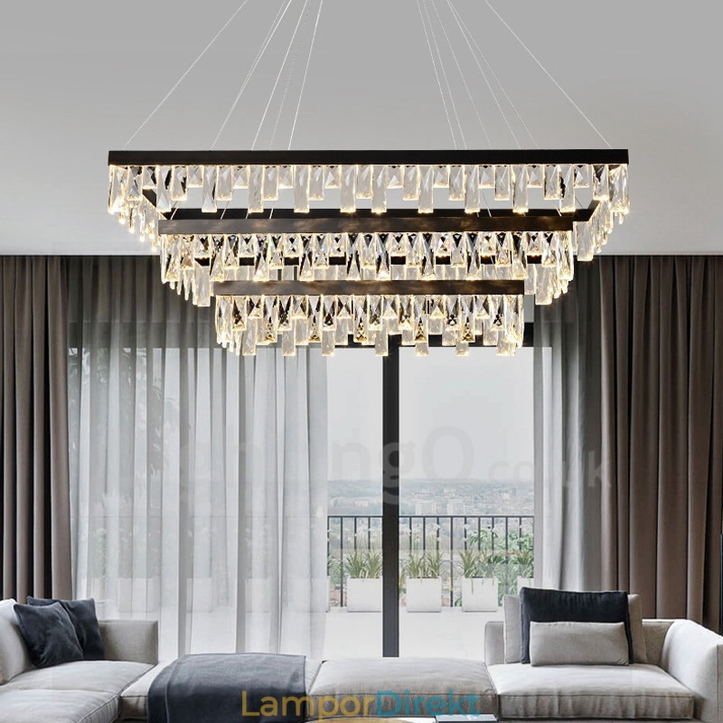Nordic Crystal Pendellampa Rektangulär Atmosfär Pendellampa Postmodern Lighting