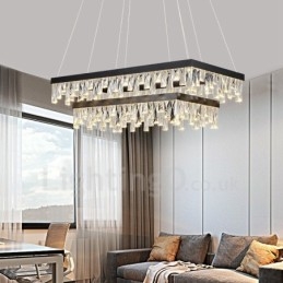 Nordic Crystal Pendellampa Rektangulär Atmosfär Pendellampa Postmodern Lighting