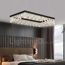 Nordic Crystal Pendellampa Rektangulär Atmosfär Pendellampa Postmodern Lighting