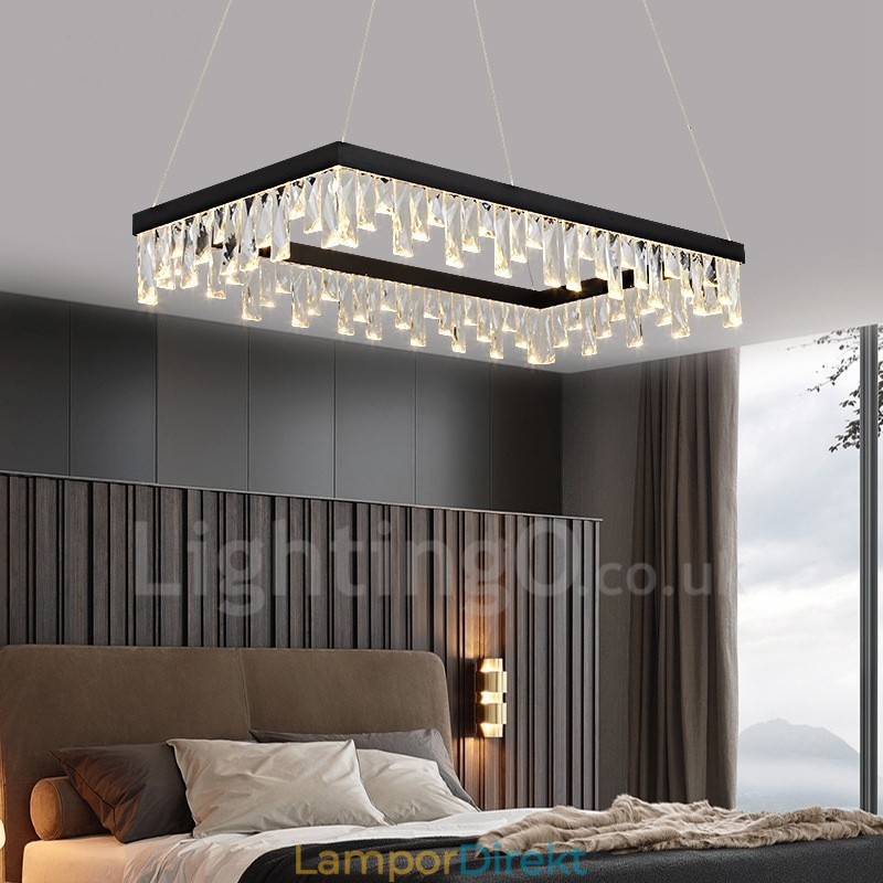 Nordic Crystal Pendellampa Rektangulär Atmosfär Pendellampa Postmodern Lighting
