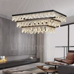 Nordic Crystal Pendellampa Rektangulär Atmosfär Pendellampa Postmodern Lighting