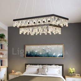 Nordic Crystal Pendellampa Rektangulär Atmosfär Pendellampa Postmodern Lighting
