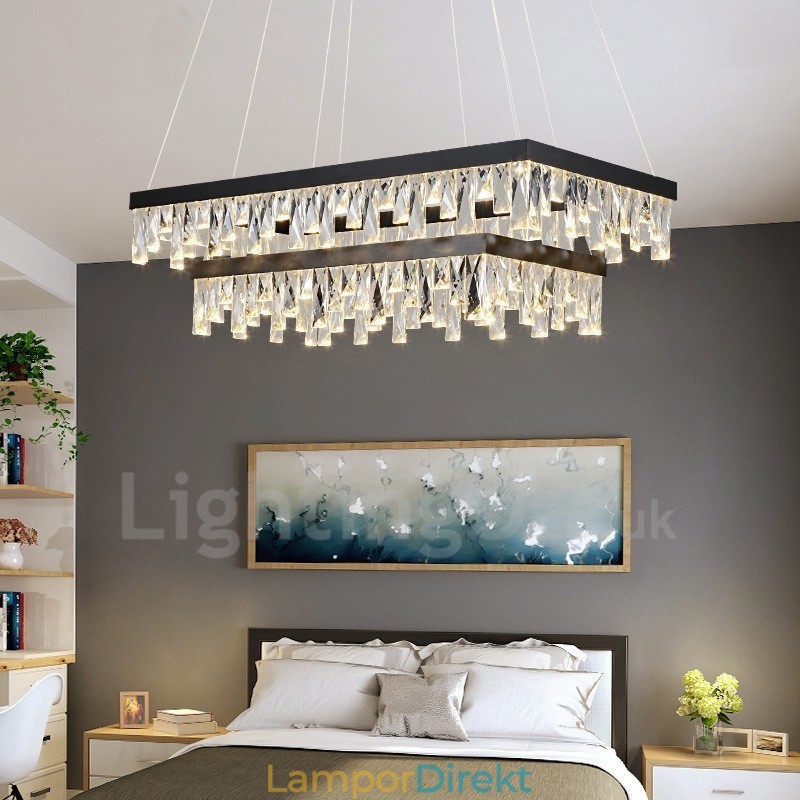 Nordic Crystal Pendellampa Rektangulär Atmosfär Pendellampa Postmodern Lighting