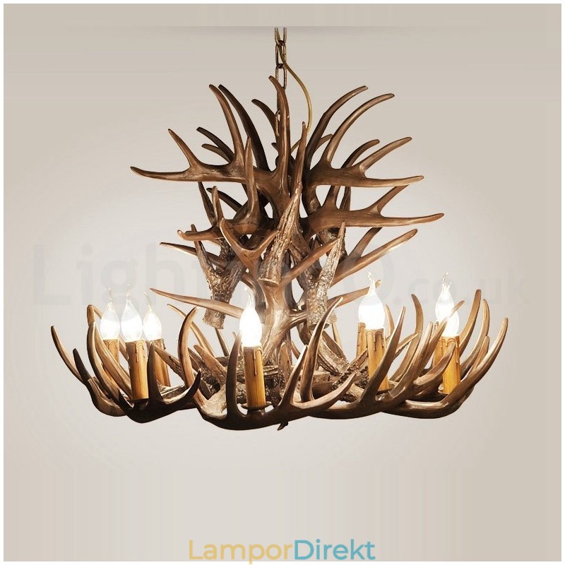 9 Lätt Rustik Konstnärlig Retro Antler Ljuskrona