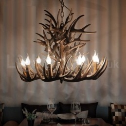 9 Lätt Rustik Konstnärlig Retro Antler Ljuskrona