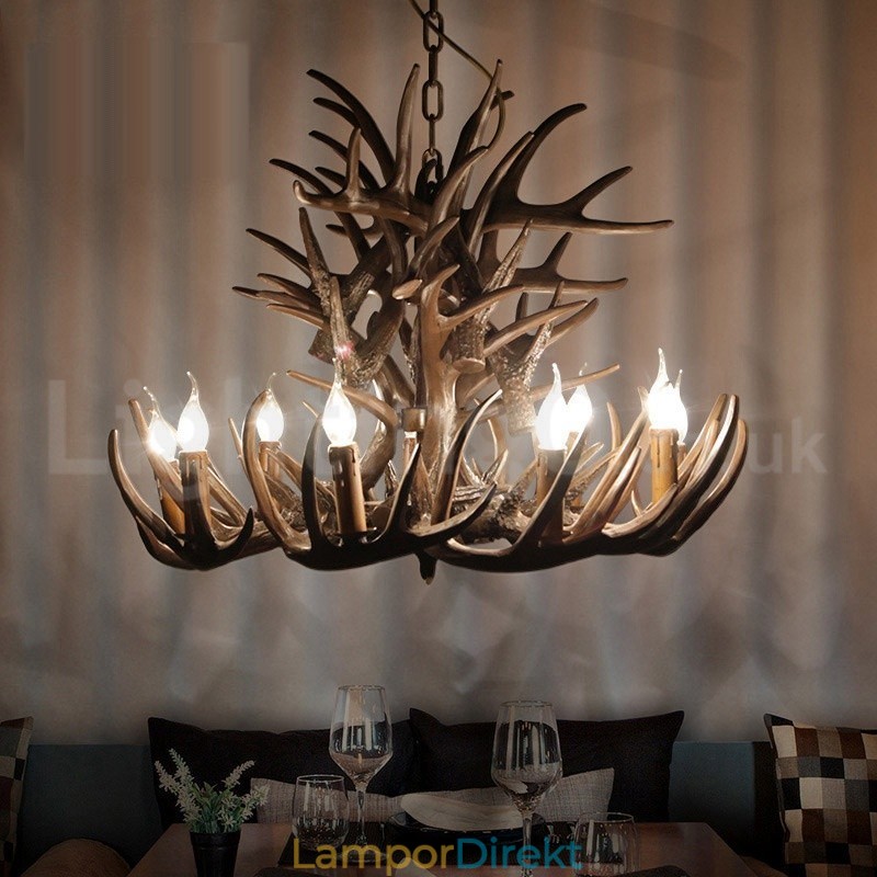 9 Lätt Rustik Konstnärlig Retro Antler Ljuskrona