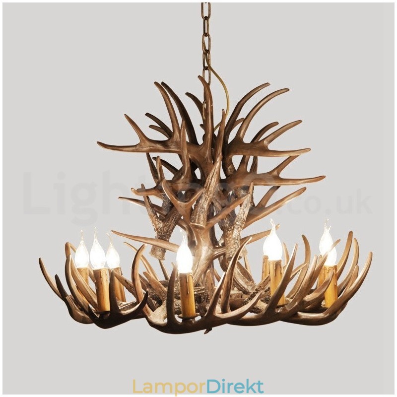9 Lätt Rustik Konstnärlig Retro Antler Ljuskrona