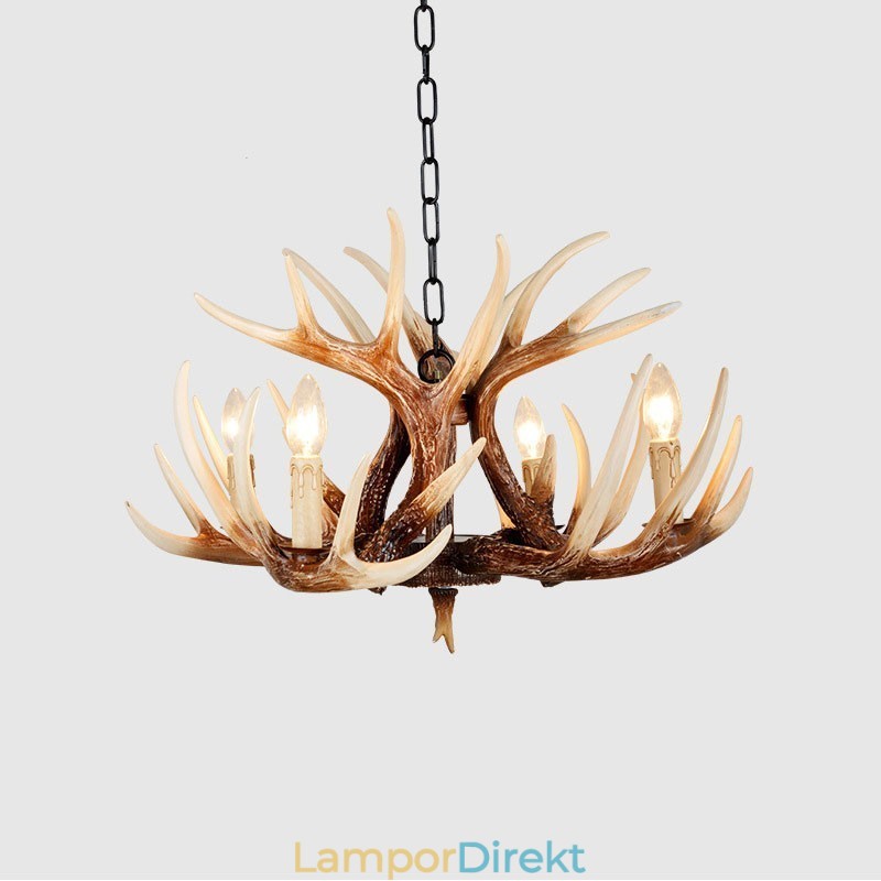 4 Ljus Rustik Konstnärlig Retro Antler Antik Ljuskrona