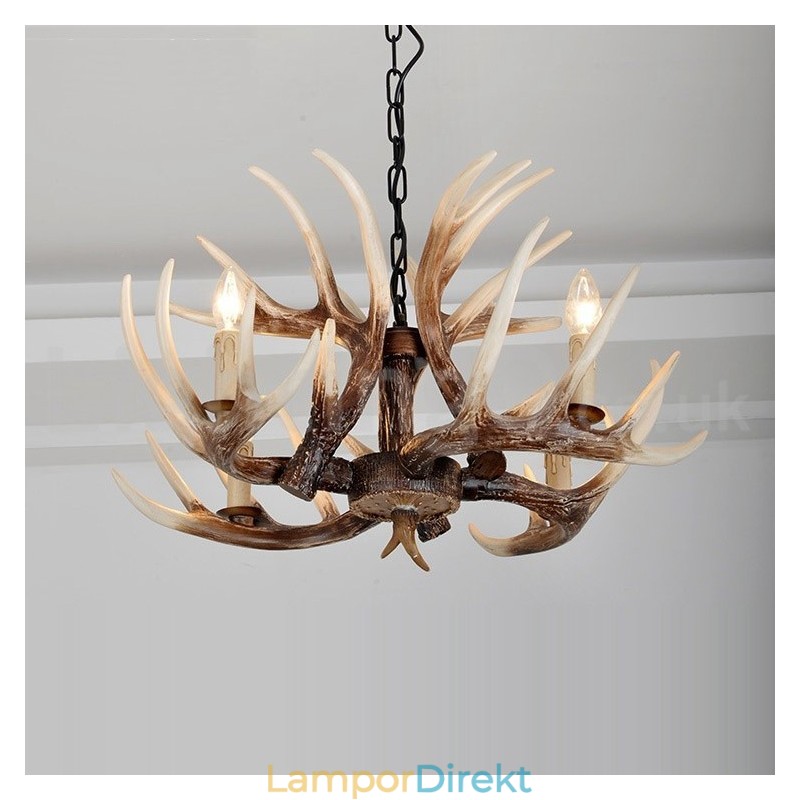 4 Ljus Rustik Konstnärlig Retro Antler Antik Ljuskrona