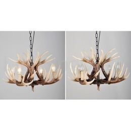 4 Ljus Rustik Konstnärlig Retro Antler Antik Ljuskrona