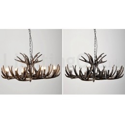 9 Ljus Rustik Konstnärlig Retro Antler Svart Ljuskrona