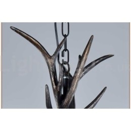 6 Ljus Rustik Konstnärlig Retro Antler Svart Vintage Ljuskrona