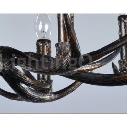 6 Ljus Rustik Konstnärlig Retro Antler Svart Vintage Ljuskrona
