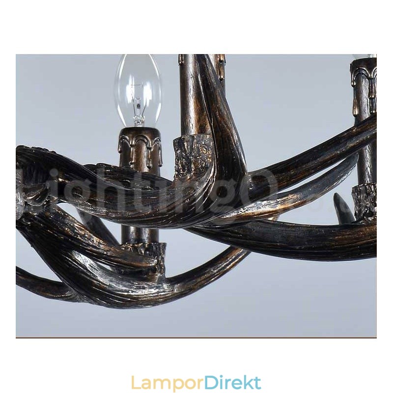 6 Ljus Rustik Konstnärlig Retro Antler Svart Vintage Ljuskrona