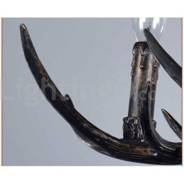 6 Ljus Rustik Konstnärlig Retro Antler Svart Vintage Ljuskrona