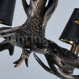 6 Ljus Rustik Konstnärlig Retro Antler Svart Vintage Ljuskrona