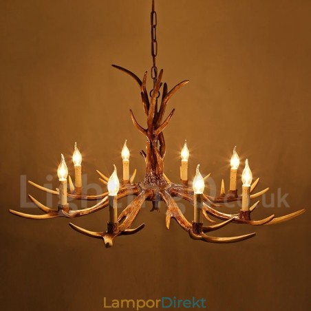 8 Ljus Rustik Konstnärlig Retro Horn Vintage Ljuskrona 8 Ljus Rustik Konstnärlig Retro Horn Vintage Ljuskrona