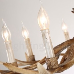 8 Ljus Rustik Konstnärlig Retro Horn Vintage Ljuskrona