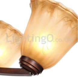 Rustik 6 Glödlampor Glas Lampskärm Rostfri Ljuskrona
