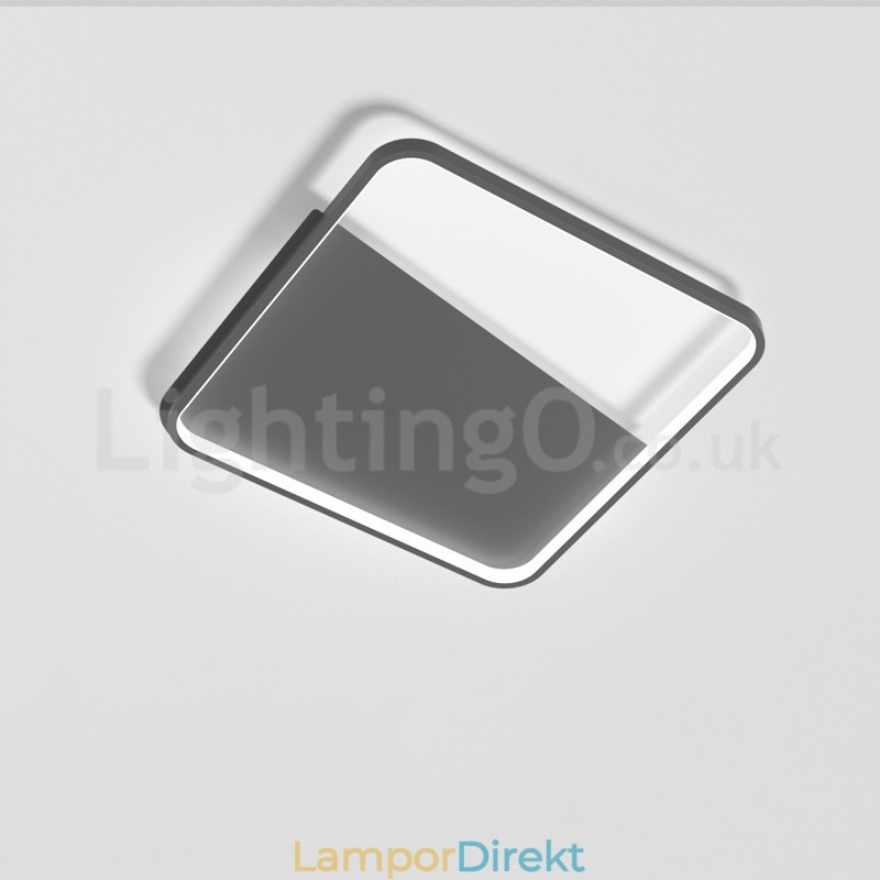 Moderna Minimalistiska Ultratunna 5 Cm Fyrkantiga Taklampor I Aluminium