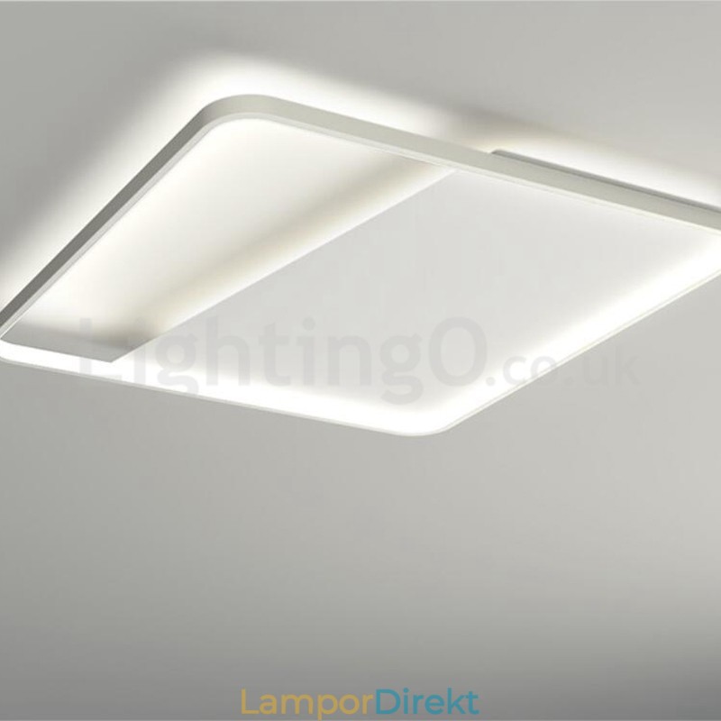 Moderna Minimalistiska Ultratunna 5 Cm Fyrkantiga Taklampor I Aluminium