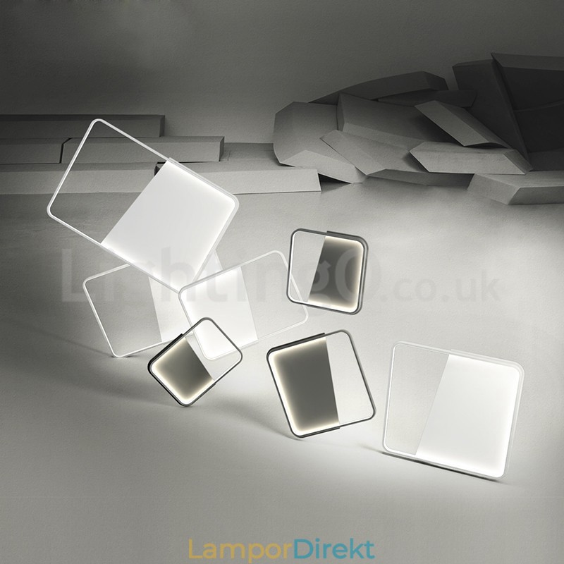 Moderna Minimalistiska Ultratunna 5 Cm Fyrkantiga Taklampor I Aluminium