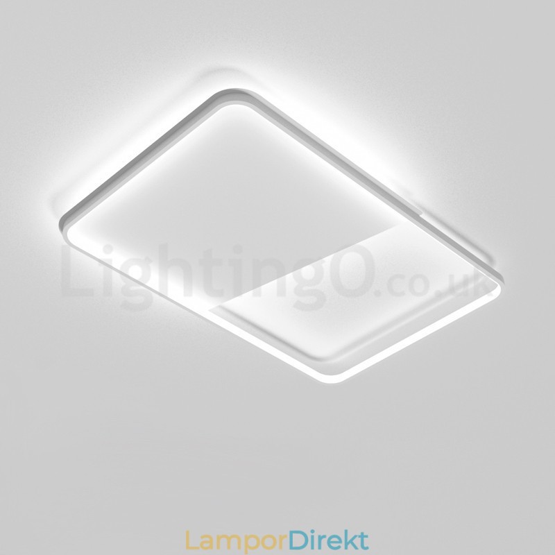Modern Minimalist Ultratunna 5 Cm Aluminiumrektangel För Infällda Taklampor