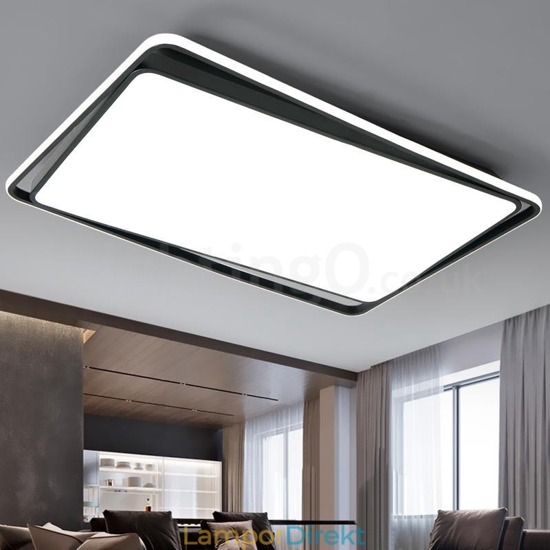 Modernt Mode Svart Vit Rektangel Infälld Taklampa