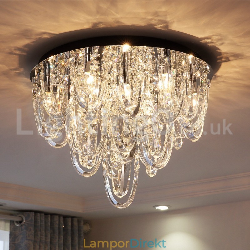 Lyxig Kristall Infälld Taklampa Modern Lampa