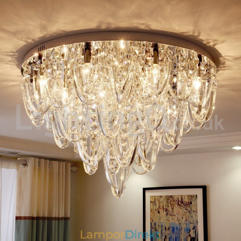 Lyxig Kristall Infälld Taklampa Modern Lampa