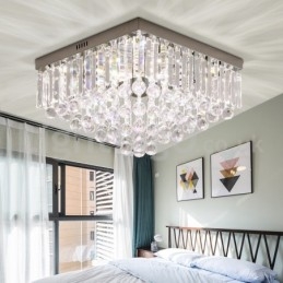 Moderna 40 Cm 50 Cm Fyrkantiga Kristallinfällda Taklampor