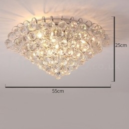 Samtida 30 Cm 55 Cm Runda Kristallinfällda Taklampor