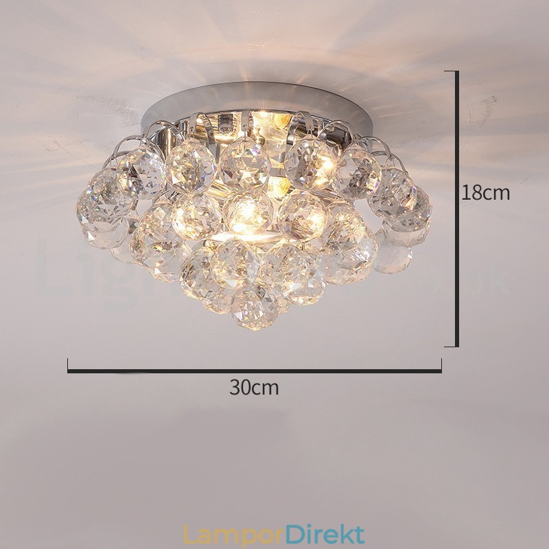 Samtida 30 Cm 55 Cm Runda Kristallinfällda Taklampor